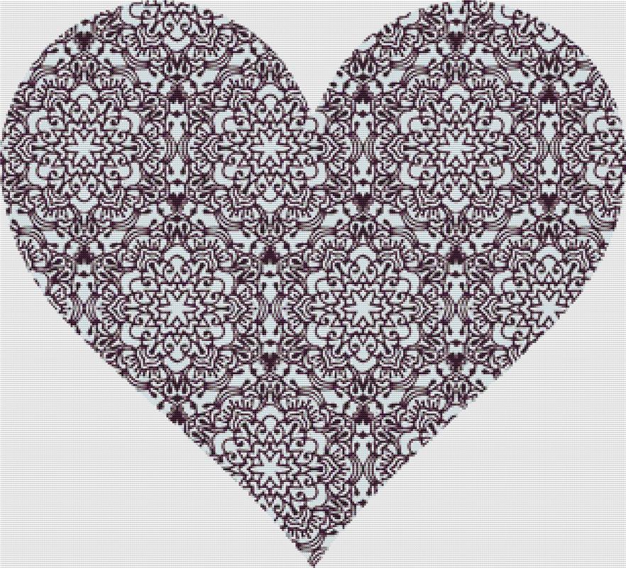 Decorative Floral Heart - X Squared Cross Stitch