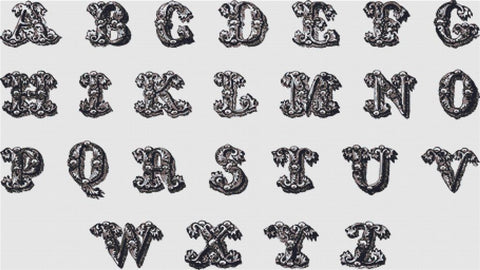 Decorative English Alphabet I - X Squared Cross Stitch