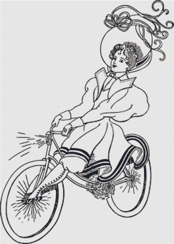 Vintage Cyclist - X Squared Cross Stitch