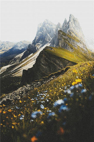 Seceda Mountains - X Squared Cross Stitch