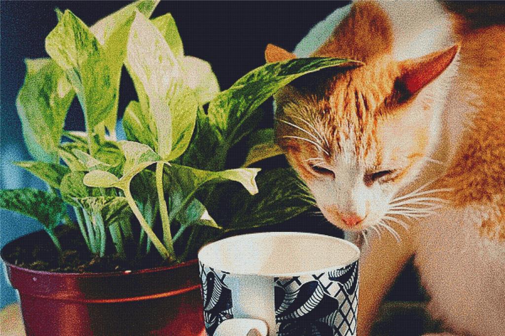 Cat With A Mug - X Squared Cross Stitch