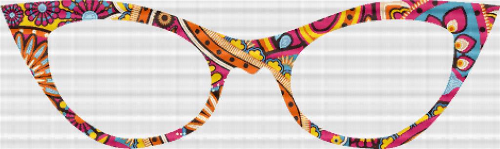 Pink Paisley Glasses - X Squared Cross Stitch