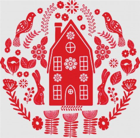 Scandinavian Folk House - X Squared Cross Stitch