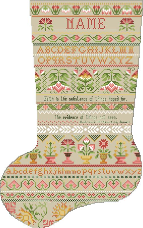 Cranberry Colonial Heritage Stocking - Kooler Design Studio