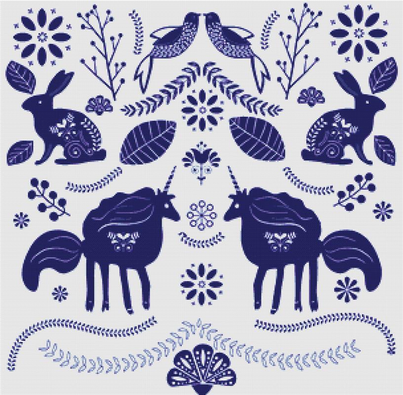 Unicorn Sampler - X Squared Cross Stitch