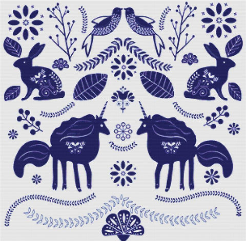 Unicorn Sampler - X Squared Cross Stitch