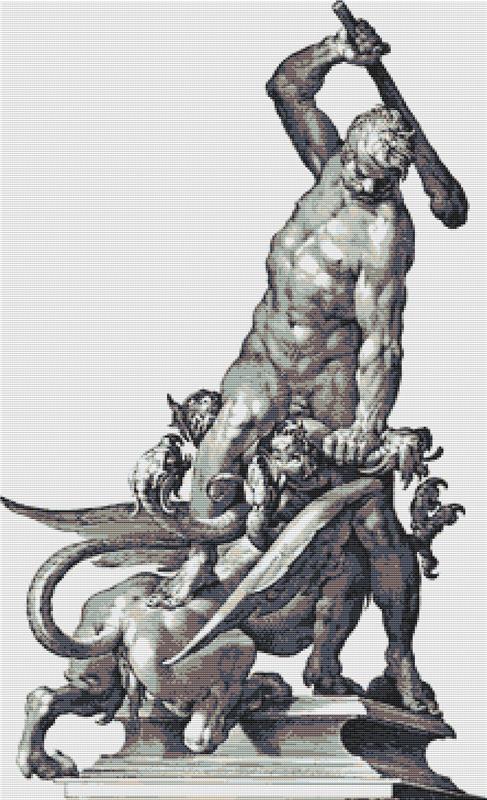 Hercules Defeating the Hydra - X Squared Cross Stitch