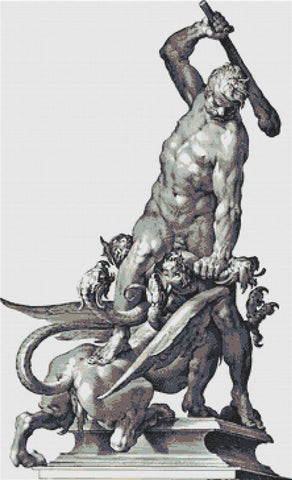 Hercules Defeating the Hydra - X Squared Cross Stitch