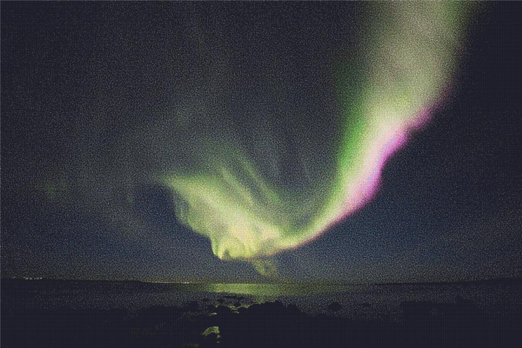 The Northern Lights At Seltjörn - X Squared Cross Stitch