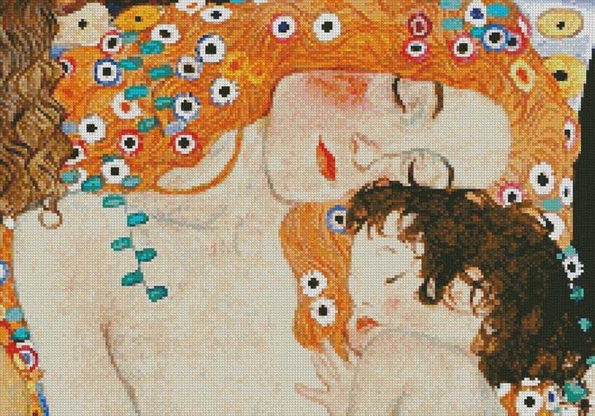 Mother And Child Painting (Crop) - Artecy Cross Stitch