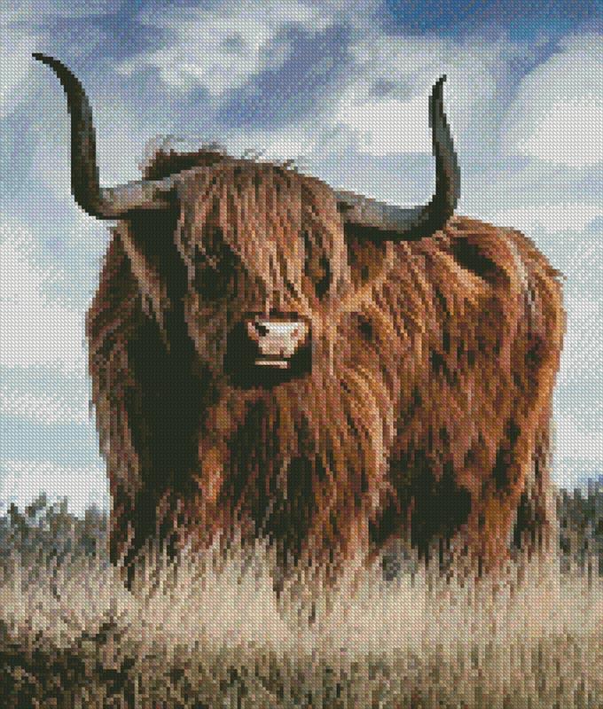 Highland Bull (Crop) - Artecy Cross Stitch