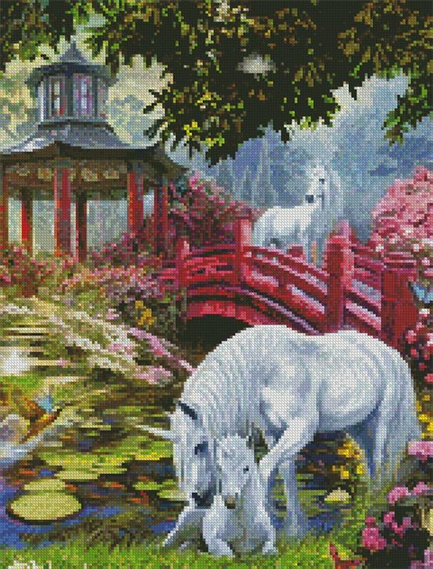 Unicorn Summer House (Crop) - Artecy Cross Stitch