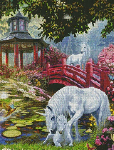 Unicorn Summer House (Crop) - Artecy Cross Stitch