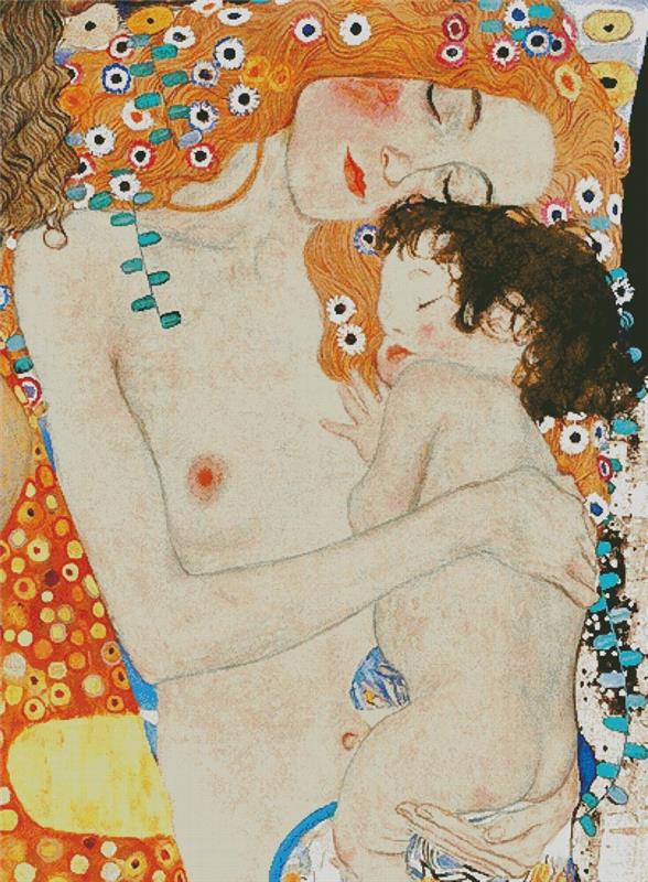 Mother and Child Painting (Large) - Artecy Cross Stitch