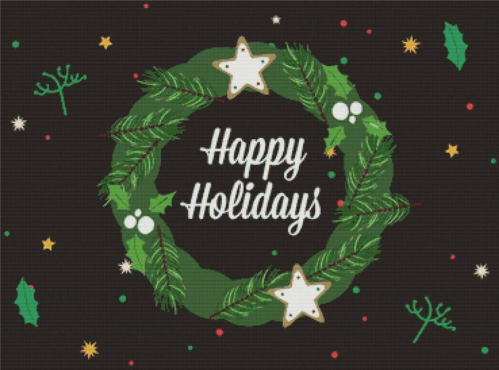 Happy Holidays I - X Squared Cross Stitch