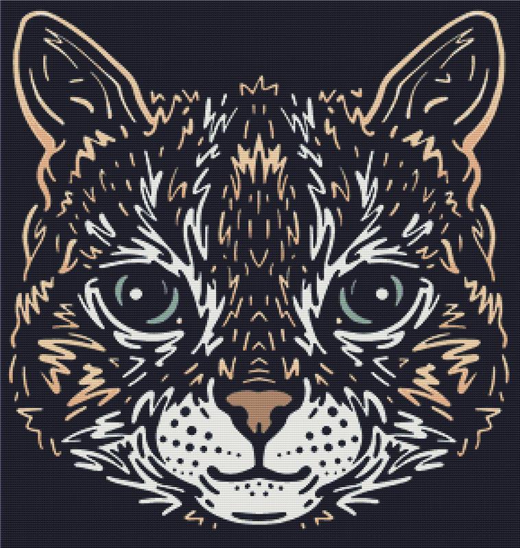 Cat Face - X Squared Cross Stitch