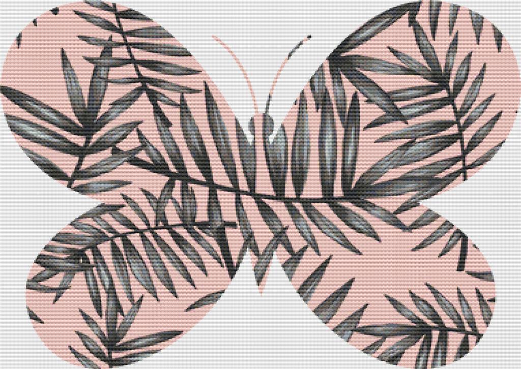 Pink Palmetto Butterfly - X Squared Cross Stitch