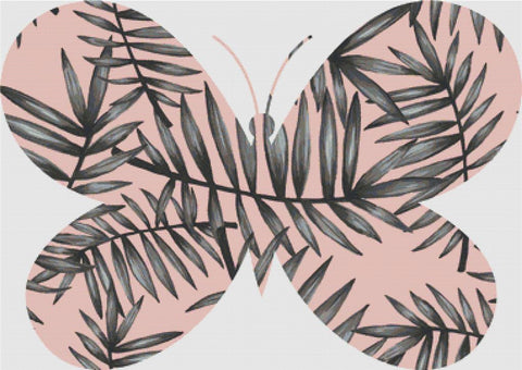 Pink Palmetto Butterfly - X Squared Cross Stitch