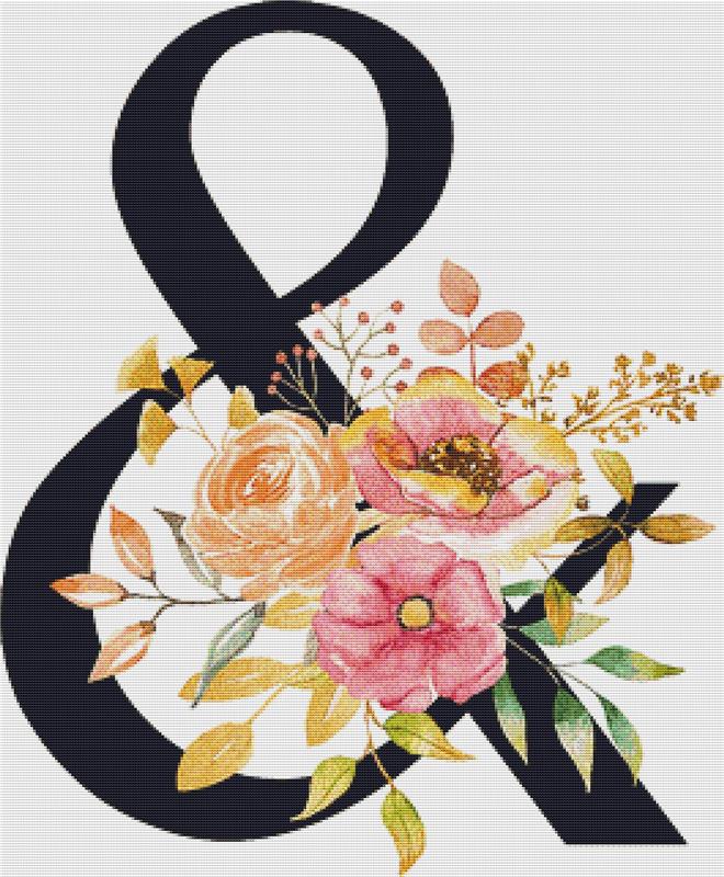 Floral Ampersand - X Squared Cross Stitch