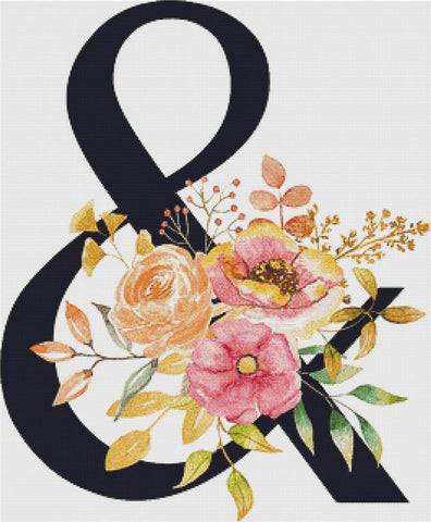 Floral Ampersand - X Squared Cross Stitch