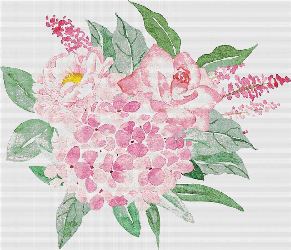 Graceful Floral Bouquet - X Squared Cross Stitch