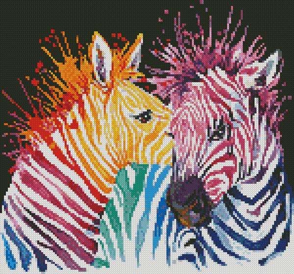 Mini Colourful Zebras - Artecy Cross Stitch