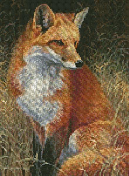 Mini Red Fox Painting - Artecy Cross Stitch