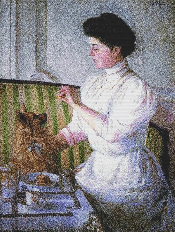 Lady At The Tea Table - X Squared Cross Stitch