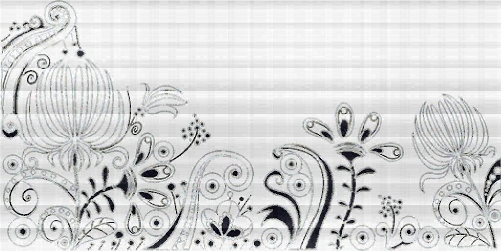 Black And White Paisley - X Squared Cross Stitch