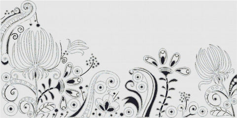 Black And White Paisley - X Squared Cross Stitch