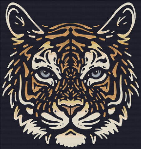 Tiger Face - X Squared Cross Stitch