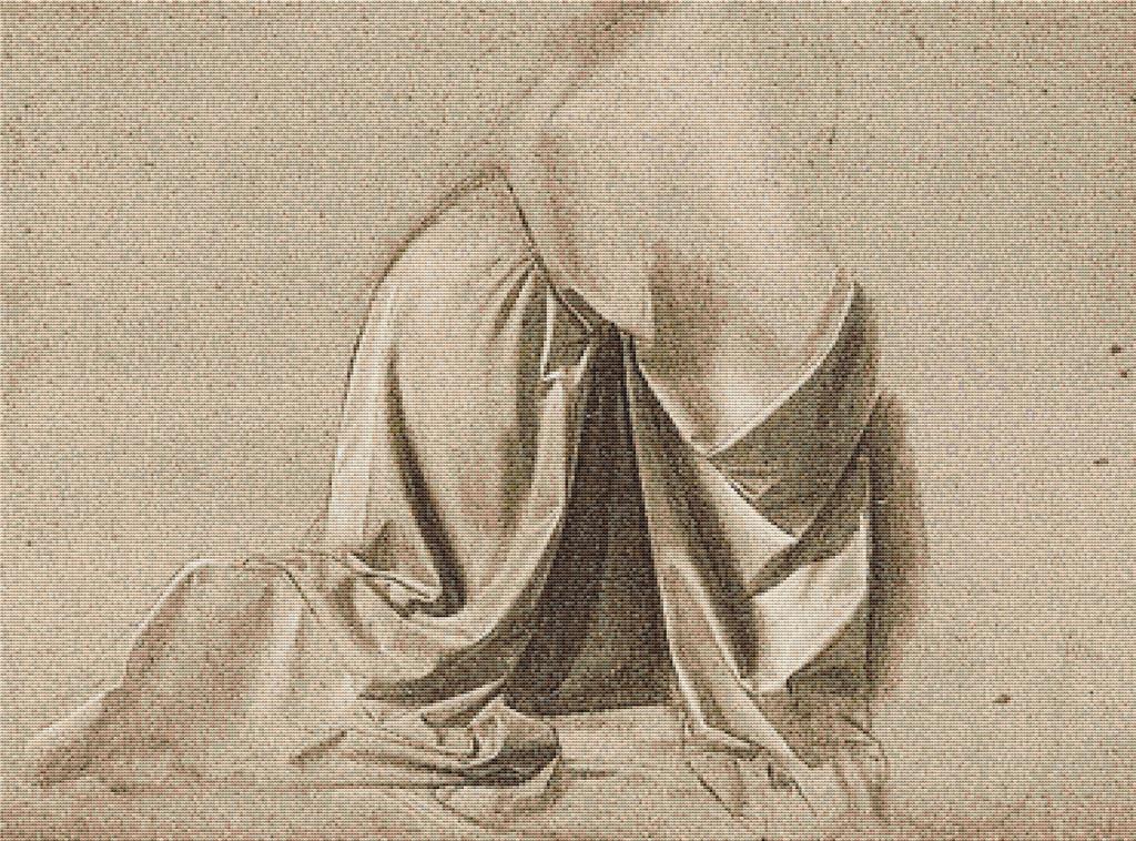 Drapery Of A Figure Kneeling - X Squared Cross Stitch