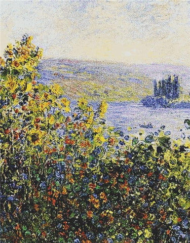 Flower Beds At Vetheuil - X Squared Cross Stitch