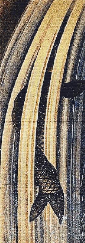 Carp Leaping Up A Cascade - X Squared Cross Stitch