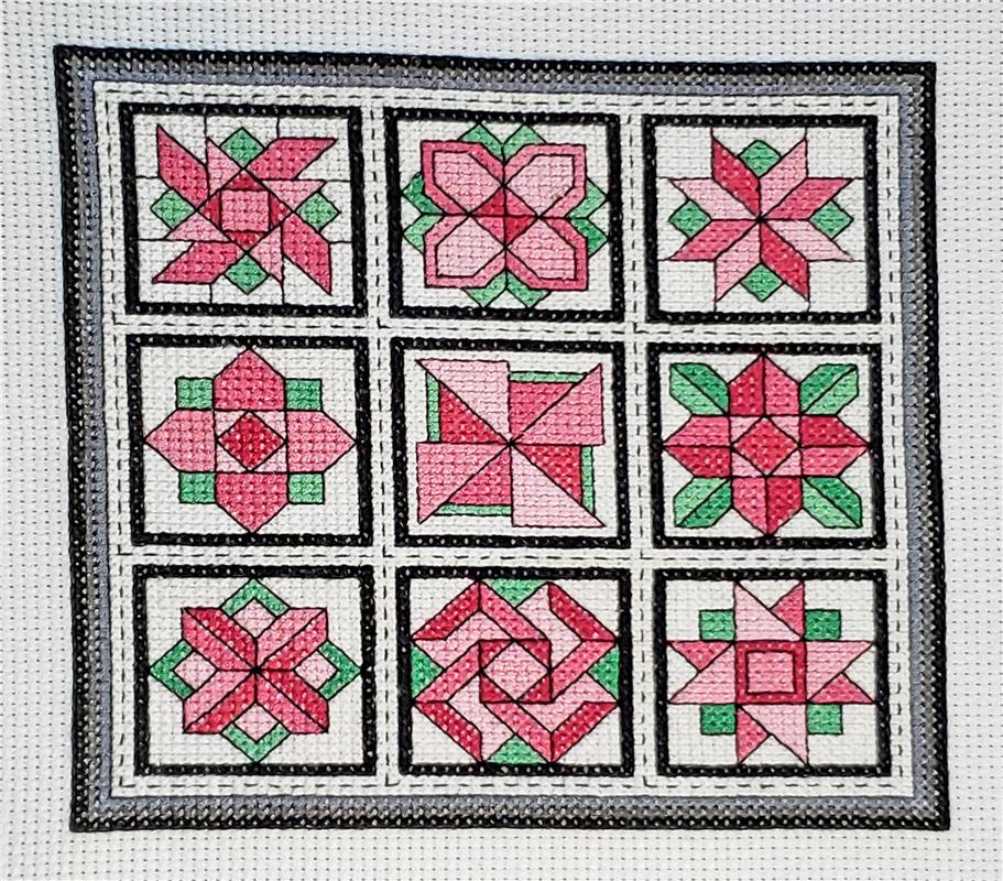 Quilt Blocks 11: Carnations - Rogue Stitchery