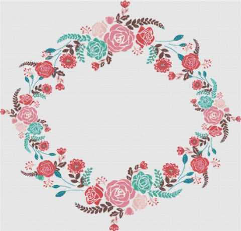 Floral Love Frame - X Squared Cross Stitch