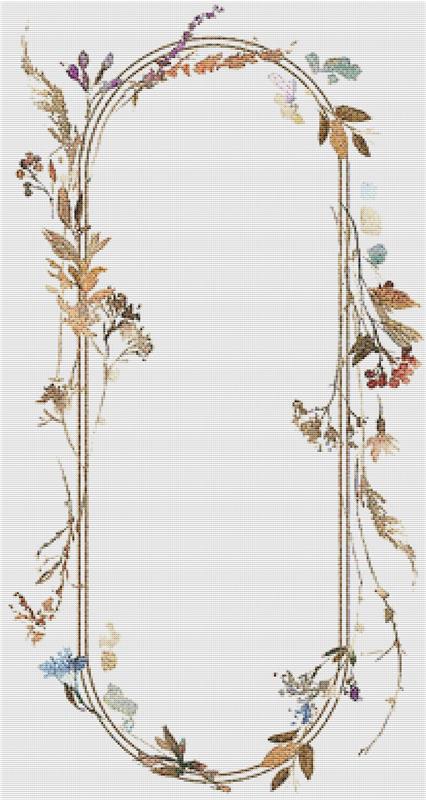 Autumnal Floral Frame - X Squared Cross Stitch
