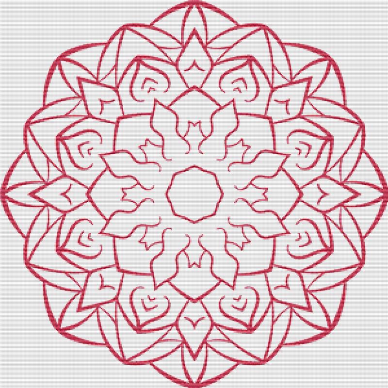 Raspberry Mandala - X Squared Cross Stitch