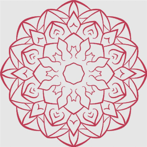 Raspberry Mandala - X Squared Cross Stitch