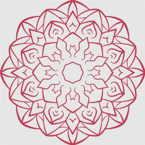Raspberry Mandala - X Squared Cross Stitch