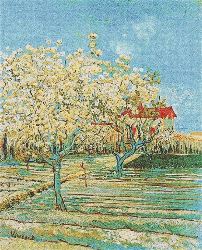 Orchard With Pear Trees In Blossom - X Squared Cross Stitch