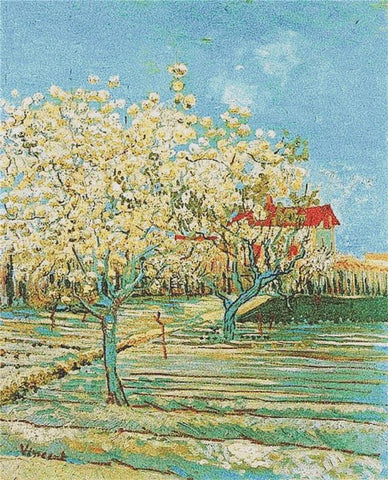 Orchard With Pear Trees In Blossom - X Squared Cross Stitch