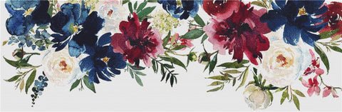 Bordeaux And Navy Border - X Squared Cross Stitch