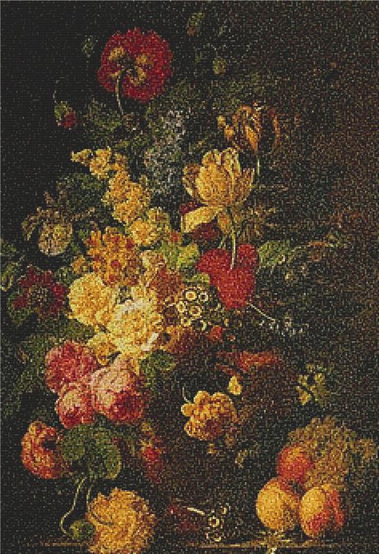 Still Life Of Spring Flowers - X Squared Cross Stitch