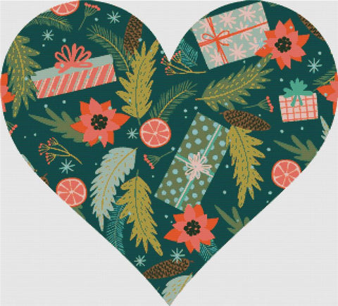 Christmas Elements: Heart - X Squared Cross Stitch