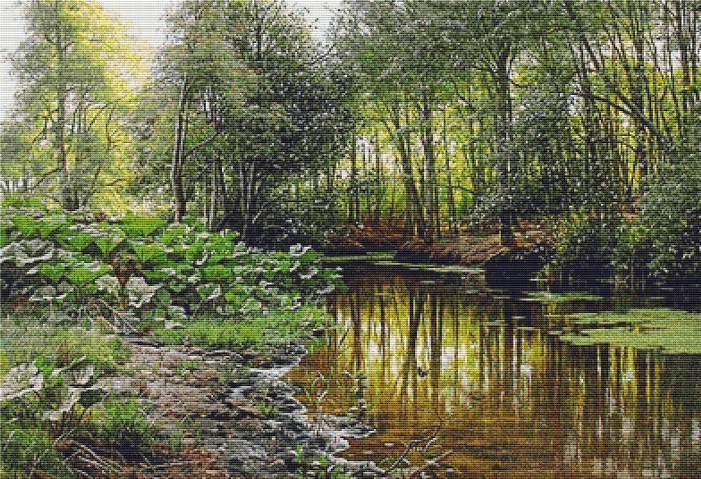 View Of Lellinge Stream - X Squared Cross Stitch
