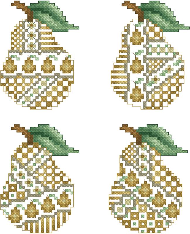 Crazy Pears Ornaments - Kitty & Me Designs
