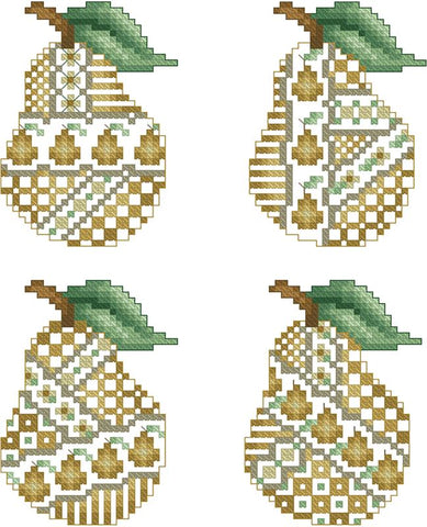 Crazy Pears Ornaments - Kitty & Me Designs