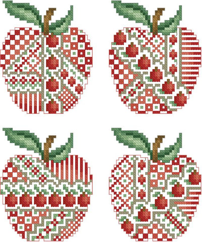 Crazy Apples Ornaments - Kitty & Me Designs