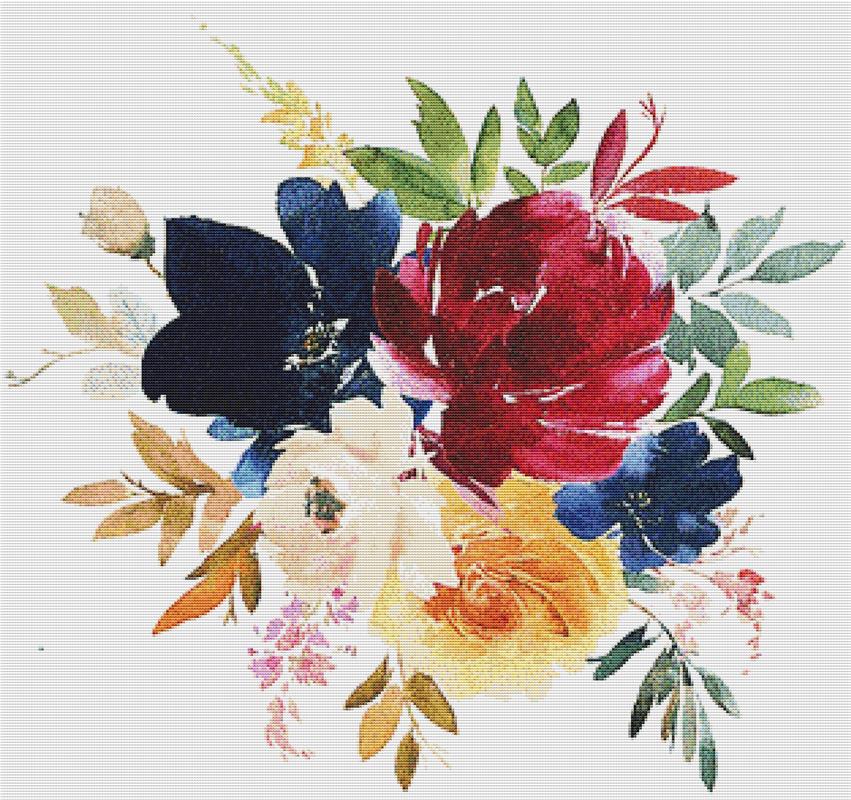 Bright Autumn Arrangement - X Squared Cross Stitch